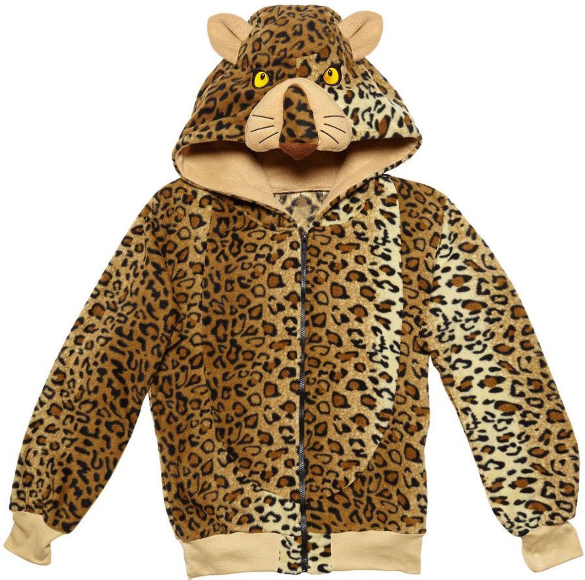 Leeuw & Tijger & Luipaard & Panter Kostuum | Cute Hoodie Luipaard Kostuum | Large / XL | Carnaval kostuum | Verkleedkleding